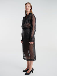 The Frankie Shop - Peri Sheer Midi Skirt in Black