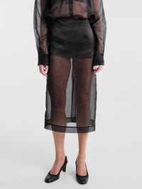 The Frankie Shop - Peri Sheer Midi Skirt in Black
