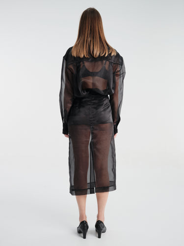 The Frankie Shop - Peri Sheer Midi Skirt in Black