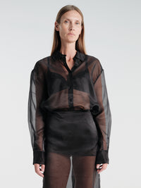 The Frankie Shop - Peri Sheer Shirt in Black