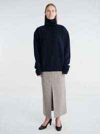 The Frankie Shop - Gala Padded Knit Turtleneck in Navy