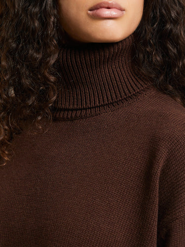 The Frankie Shop - Rhea Trapeze Turtleneck in Brown