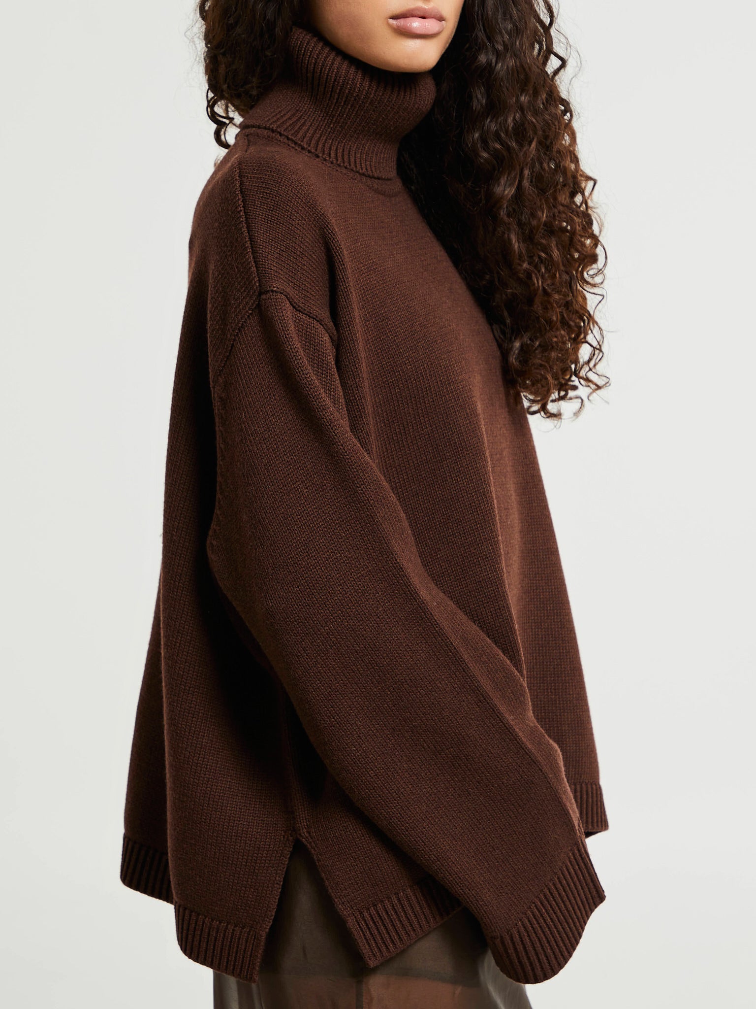 The Frankie Shop - Rhea Trapeze Turtleneck in Brown