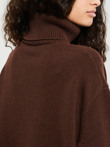 The Frankie Shop - Rhea Trapeze Turtleneck in Brown