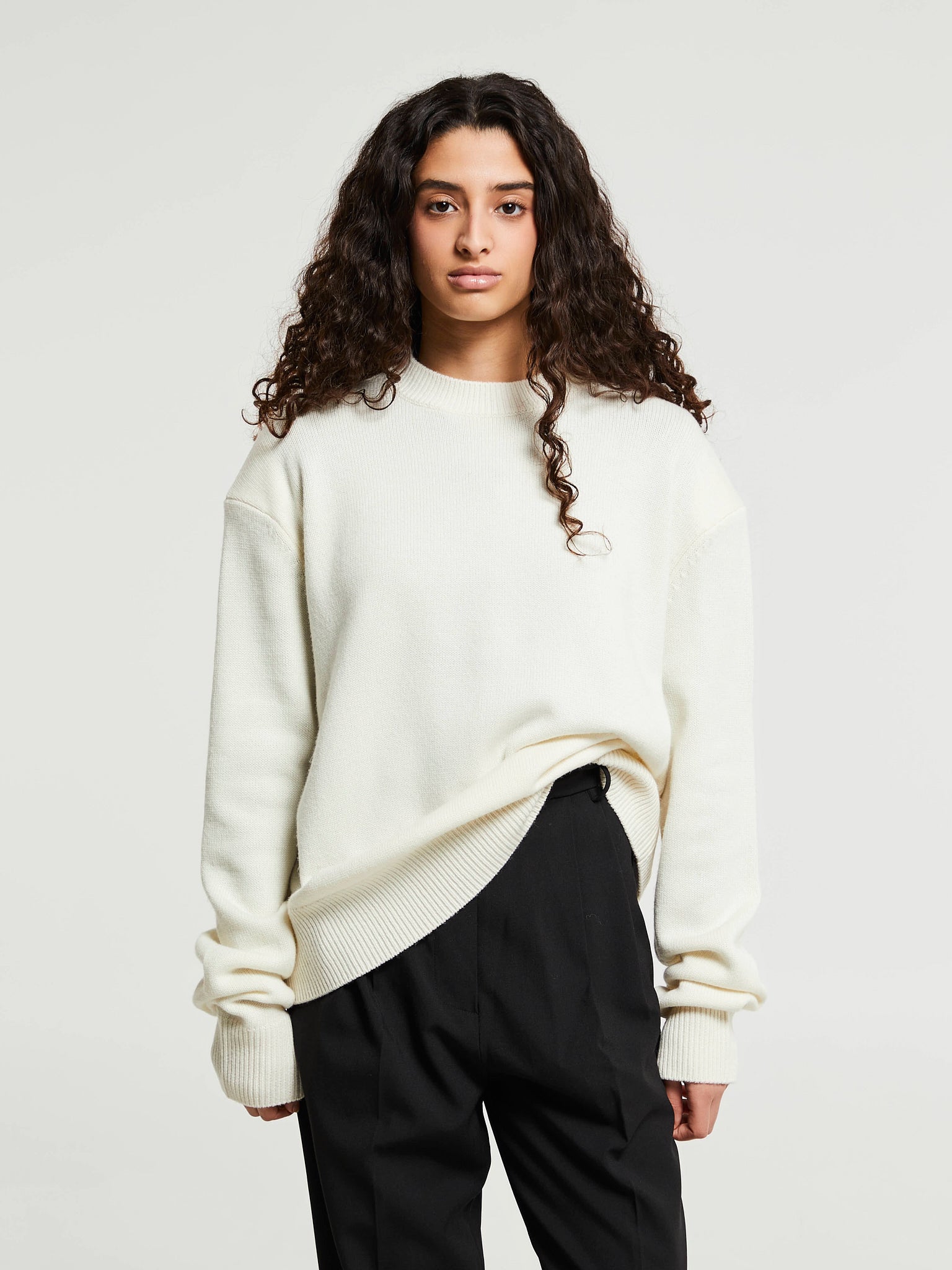 The Frankie Shop - Rafaela Padded Knit Sweater in Ivory