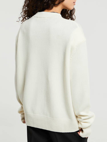 The Frankie Shop - Rafaela Padded Knit Sweater in Ivory