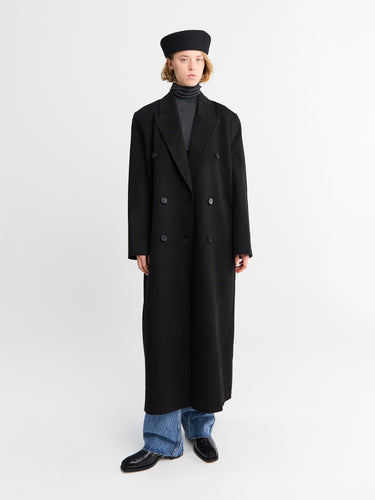 Gaia Double Breasted Coat in Black