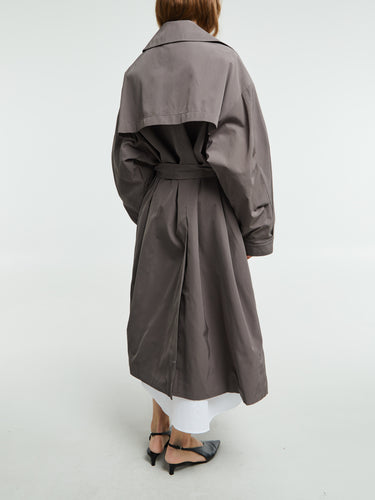 The Frankie Shop - Mavis Oversized Trench in Grey