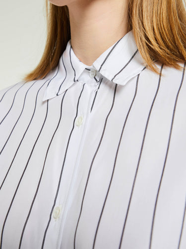 The Frankie Shop - Anvers Button Up Stripe Shirt in White and Black Stripes