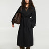 The Frankie Shop - Astoria Cut-out Raglan Sleeve Trench Coat in Black