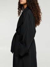 The Frankie Shop - Astoria Cut-out Raglan Sleeve Trench Coat in Black