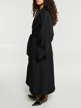 The Frankie Shop - Astoria Cut-out Raglan Sleeve Trench Coat in Black