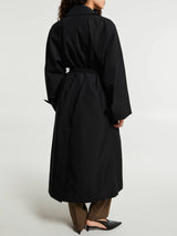 The Frankie Shop - Astoria Cut-out Raglan Sleeve Trench Coat in Black