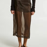 The Frankie Shop - Peri Sheer Midi Skirt in Brown