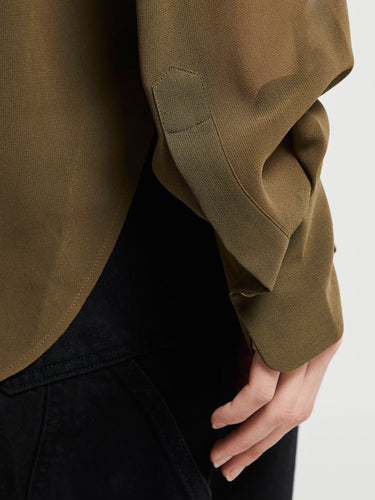 The Frankie Shop - Peri Georgette Shirt in Khaki