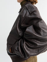 The Frankie Shop - Viper Leather Jacket in Brown