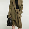 The Frankie Shop - Newark Double Breasted Blazer in Khaki