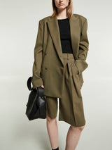 The Frankie Shop - Newark Double Breasted Blazer in Khaki