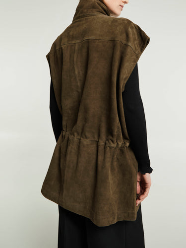 The Frankie Shop - Turin Suede Cargo Jacket in Khaki