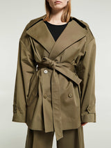 The Frankie Shop - Zurich Oversized Short Trench in Khaki