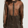 The Frankie Shop - Peri Sheer Shirt in Brown