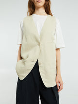 The Frankie Shop - Melrose Linen Vest in Cement