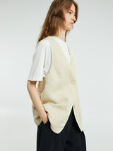 The Frankie Shop - Melrose Linen Vest in Cement