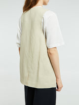 The Frankie Shop - Melrose Linen Vest in Cement
