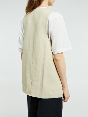 The Frankie Shop - Melrose Linen Vest in Cement