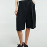 The Frankie Shop - Bilbao Linen Pleated Bermuda Shorts in Black