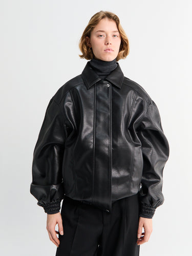 The Frankie Shop - Prescott Faux Leather Jacket in Black