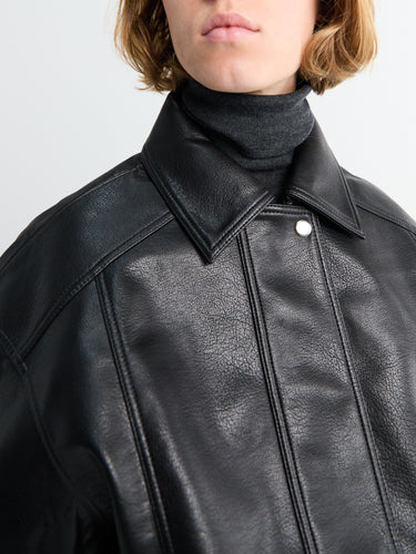 The Frankie Shop - Prescott Faux Leather Jacket in Black