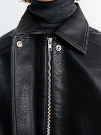 The Frankie Shop - Prescott Faux Leather Jacket in Black