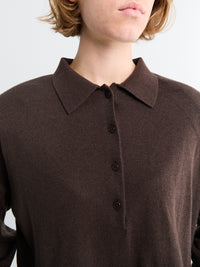 The Frankie Shop - Croydon Padded Knit Polo in Brown
