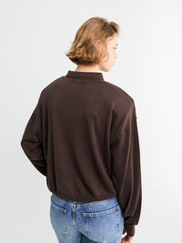 The Frankie Shop - Croydon Padded Knit Polo in Brown