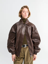 The Frankie Shop - Prescott Faux Leather Jacket in Brown