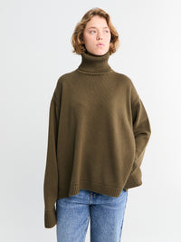 The Frankie Shop - Rhea Trapeze Turtleneck in Olive