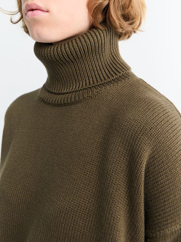 The Frankie Shop - Rhea Trapeze Turtleneck in Olive