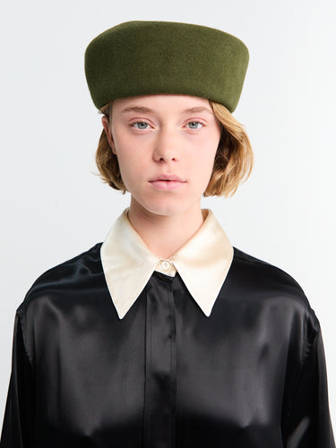 The Frankie Shop - Noxley Pillbox Hat in Olive