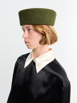 The Frankie Shop - Noxley Pillbox Hat in Olive