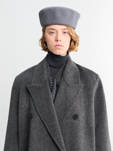 The Frankie Shop - Noxley Pillbox Hat in Grey