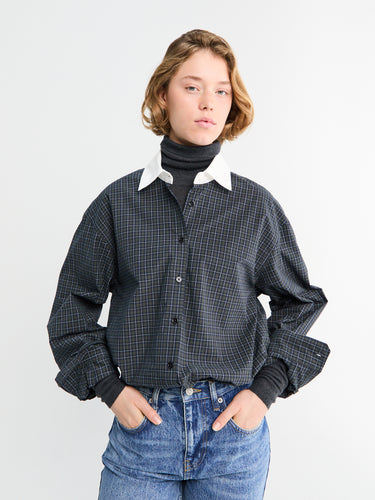 Hylan Checked Shirt in Dark Grey