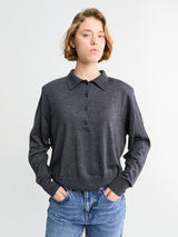 The Frankie Shop - Croydon Padded Knit Polo in Grey