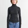 The Frankie Shop - Utica Thin Turtleneck Sweater in Dark Grey Melange