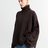 The Frankie Shop - Rhea Trapeze Turtleneck in Dark Brown