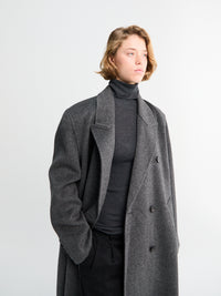 The Frankie Shop - Gaia Double Breasted Coat in Dark Grey Melange