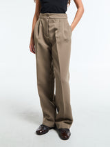 The Frankie Shop - Doyer Pleated Trousers in Moss Green