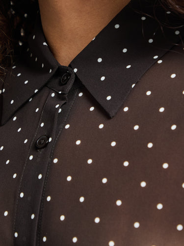 The Frankie Shop - Peri Polka Dot Shirt in Brown and White