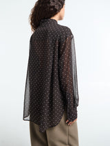 The Frankie Shop - Peri Polka Dot Shirt in Brown and White