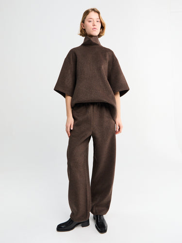 The Frankie Shop - Delancey Wool Joggers in Brown Melange